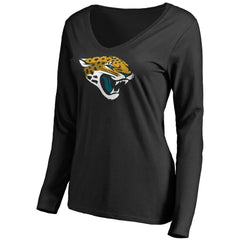 Jacksonville Jaguars Women's Primary Team Logo Long Sleeve T-Shirt - Black T-shirts