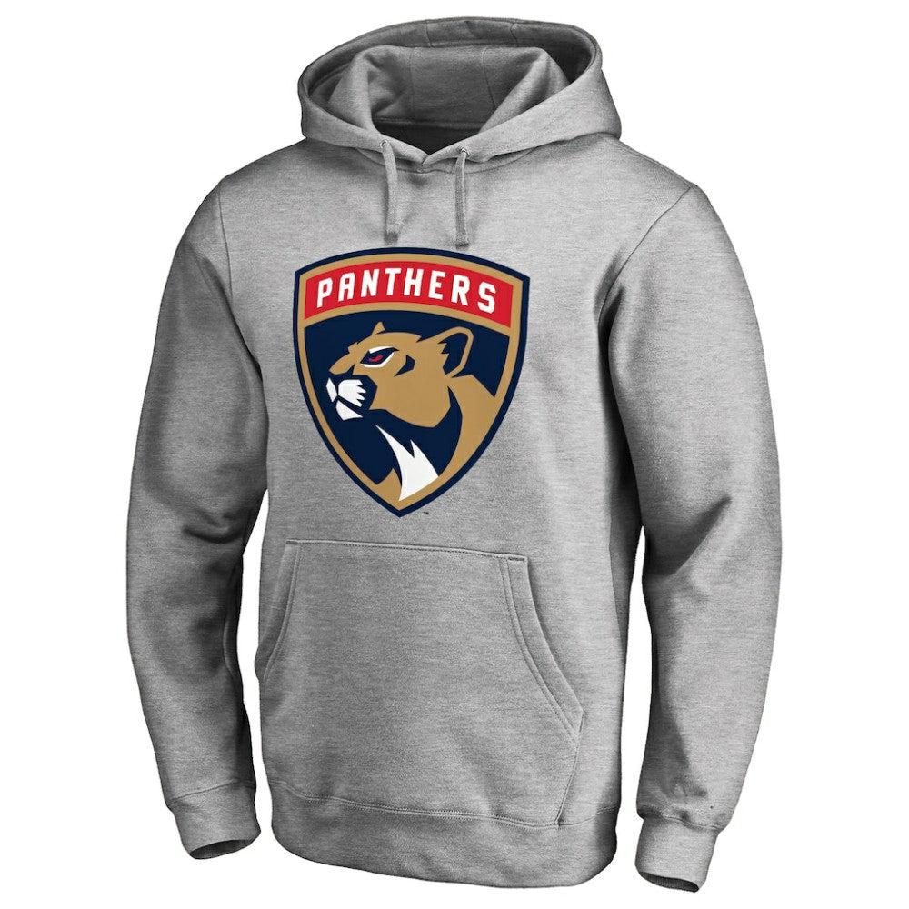 Florida Panthers Primary Team Logo Fleece Fitted Pullover Hoodie - Heather Gray | US 2487526