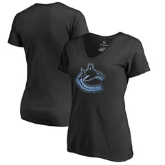 Vancouver Canucks Women's Pond Hockey T-Shirt - Black | US 2490572
