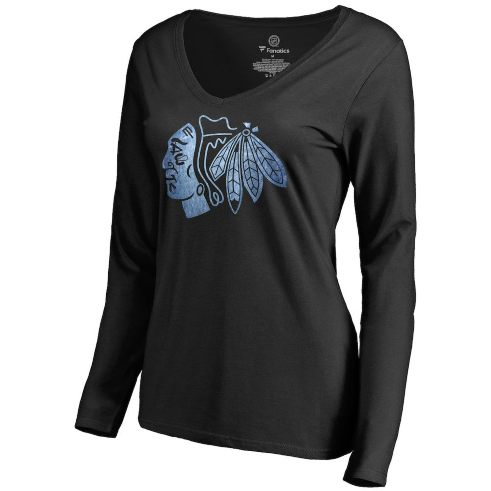 Chicago Blackhawks Women's Pond Hockey Long Sleeve T-Shirt - Black | US 2490581