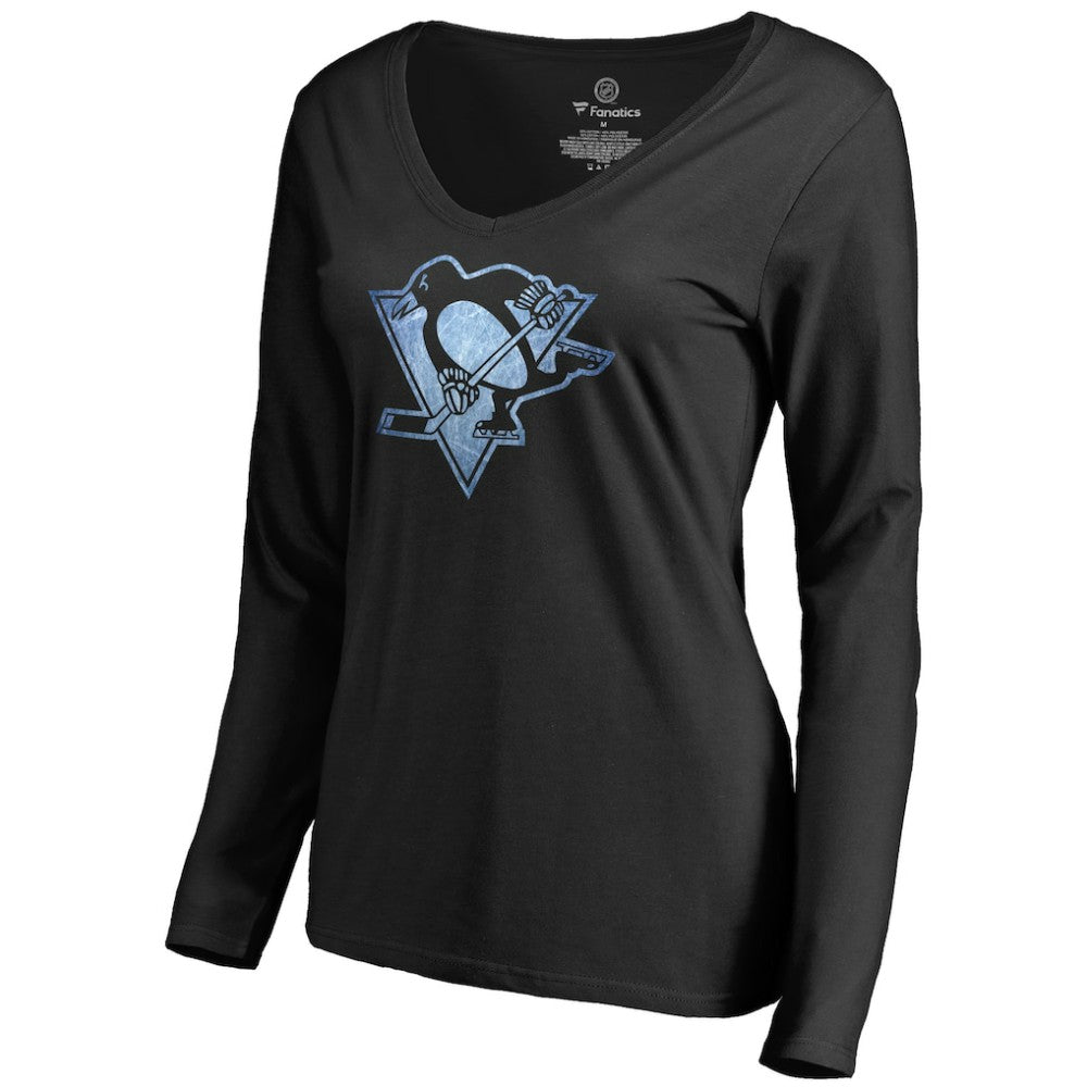 Pittsburgh Penguins Women's Pond Hockey Long Sleeve T-Shirt - Black | US 2490597