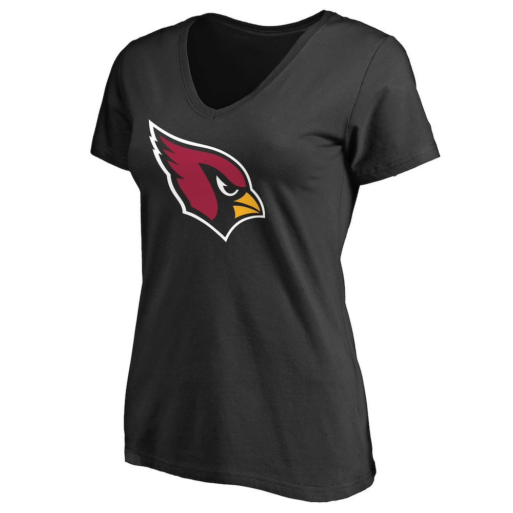 Arizona Cardinals Women's Primary Team Logo V-Neck T-Shirt - Black T-shirts
