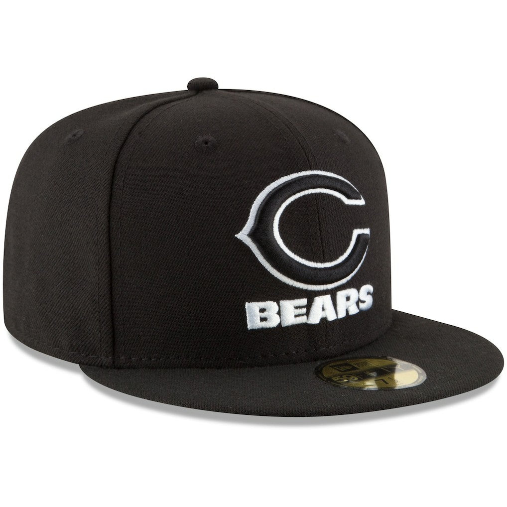 Chicago Bears New Era B-Dub 59FIFTY Fitted Hat - Black Hats