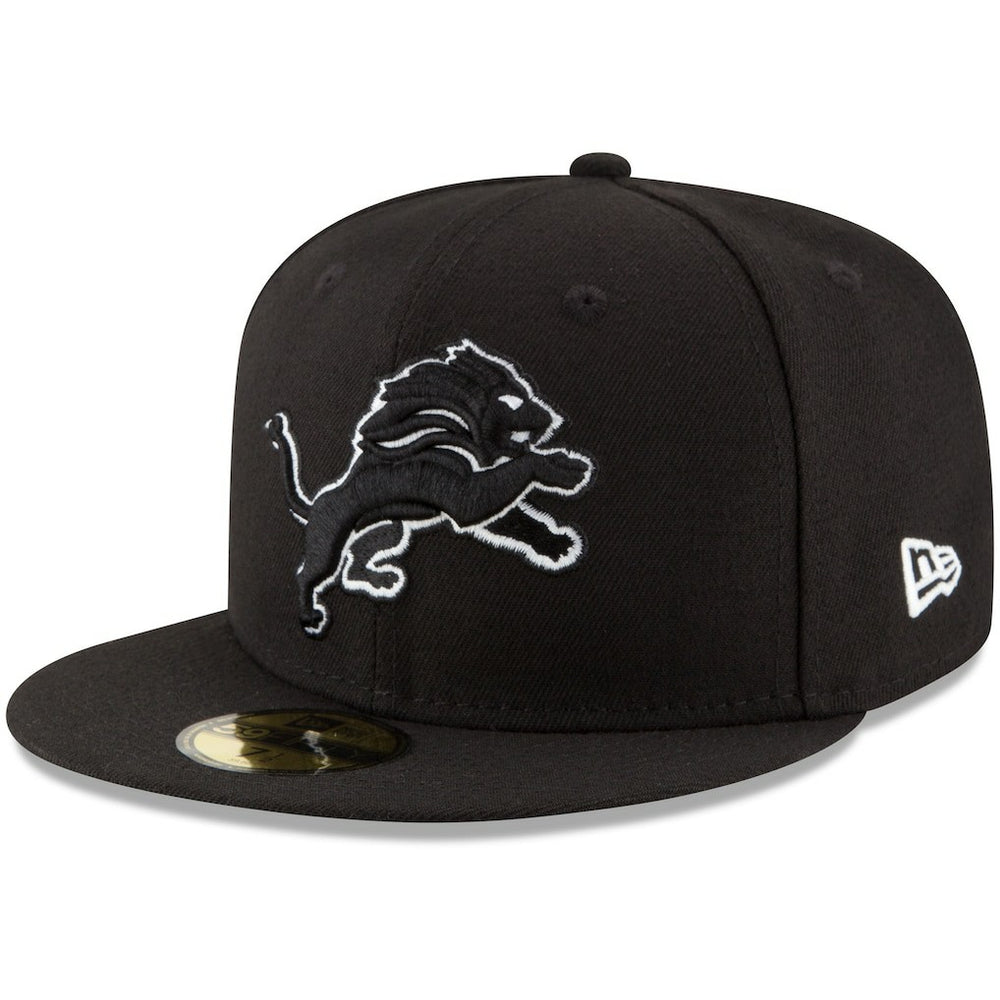 Detroit Lions New Era B-Dub 59FIFTY Fitted Hat - Black Hats