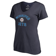 Winnipeg Jets Women's Overtime V-Neck T-Shirt - Navy | US 2515997