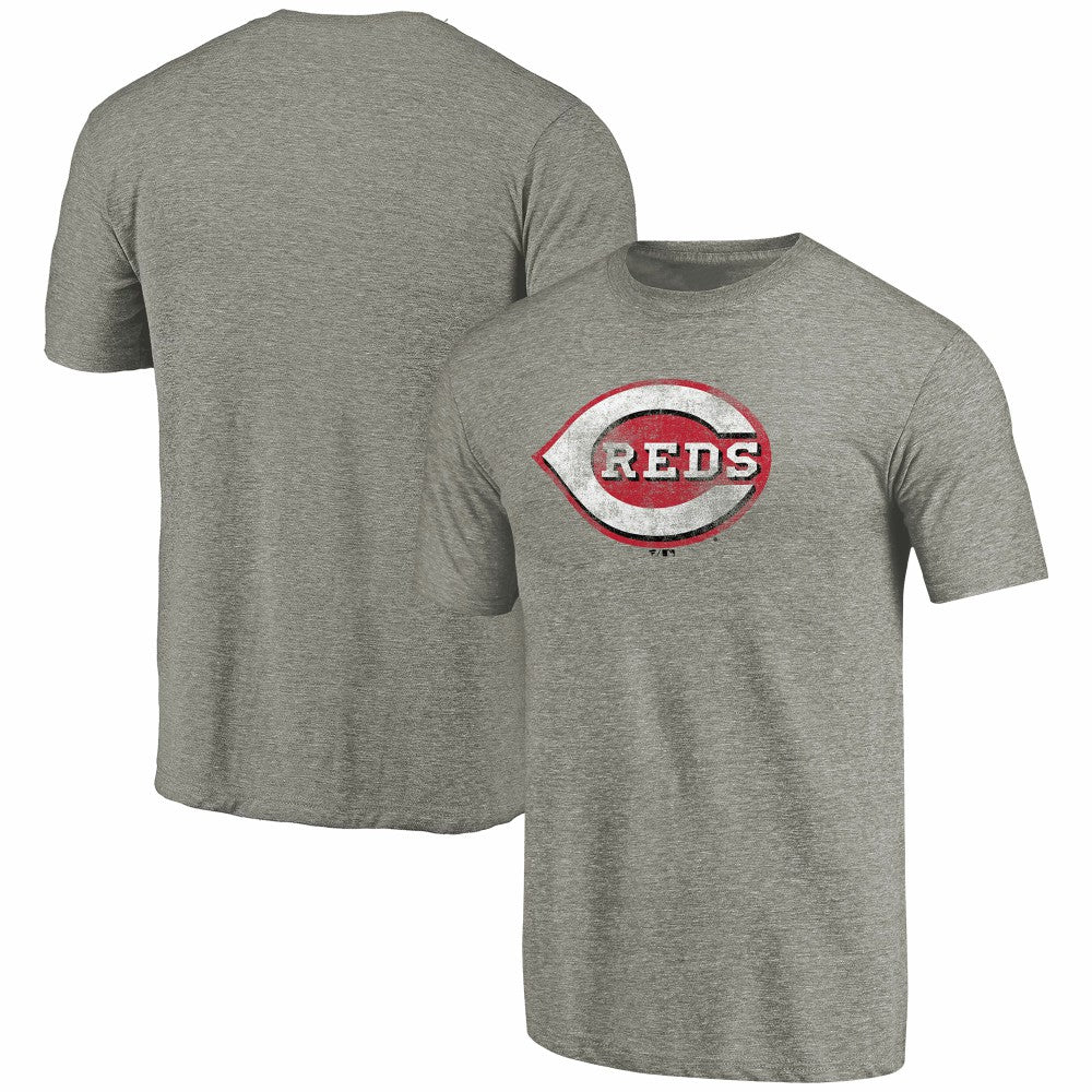 Cincinnati Reds Distressed Team Tri-Blend T-Shirt - Ash T-shirts