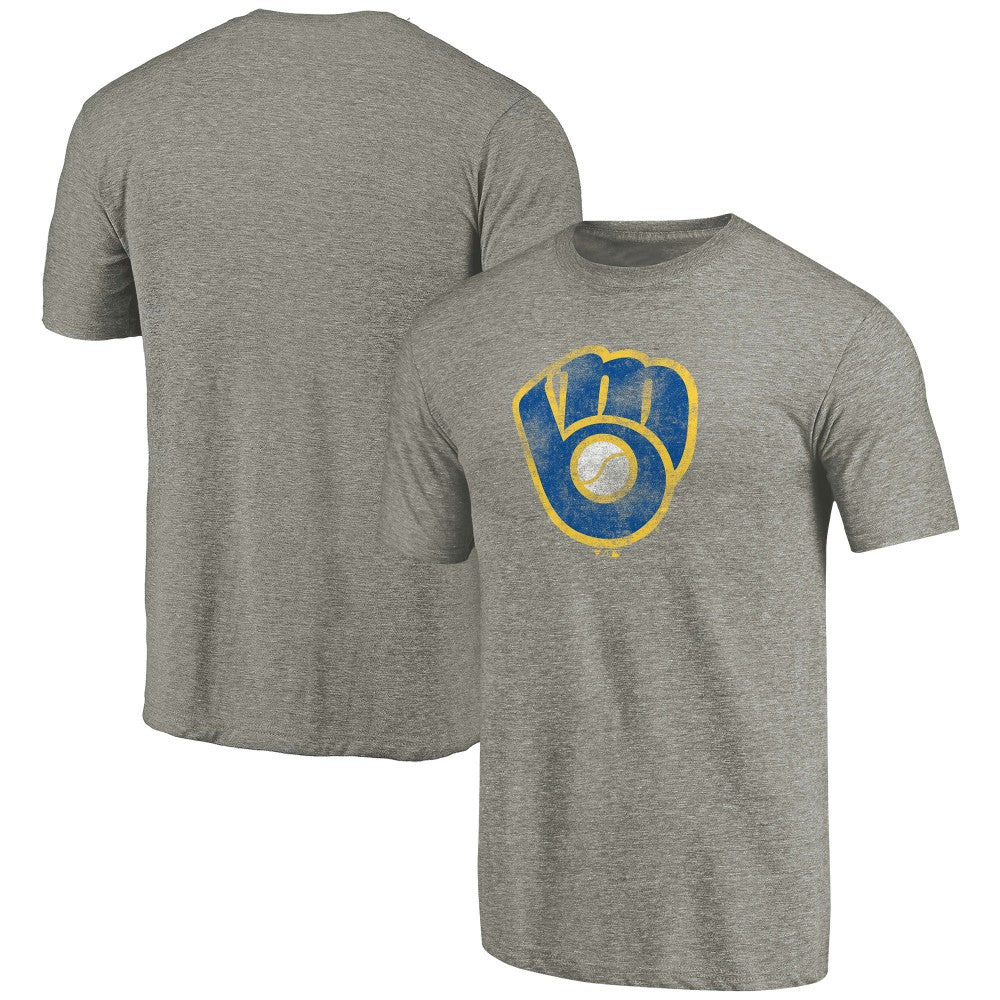 Milwaukee Brewers Distressed Team Tri-Blend T-Shirt - Ash T-shirts