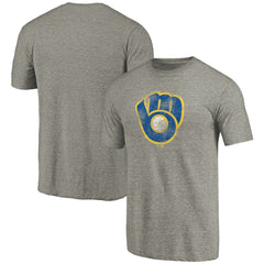 Milwaukee Brewers Distressed Team Tri-Blend T-Shirt - Ash T-shirts