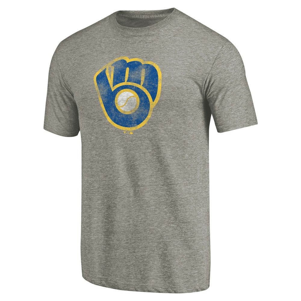 Milwaukee Brewers Distressed Team Tri-Blend T-Shirt - Ash T-shirts