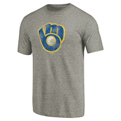 Milwaukee Brewers Distressed Team Tri-Blend T-Shirt - Ash T-shirts