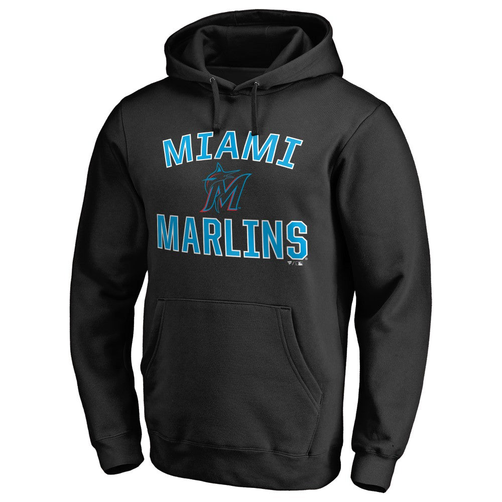 Miami Marlins Victory Arch Pullover Hoodie - Black Hoodies