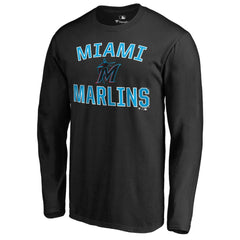 Miami Marlins Victory Arch Long Sleeve T-Shirt - Black T-shirts