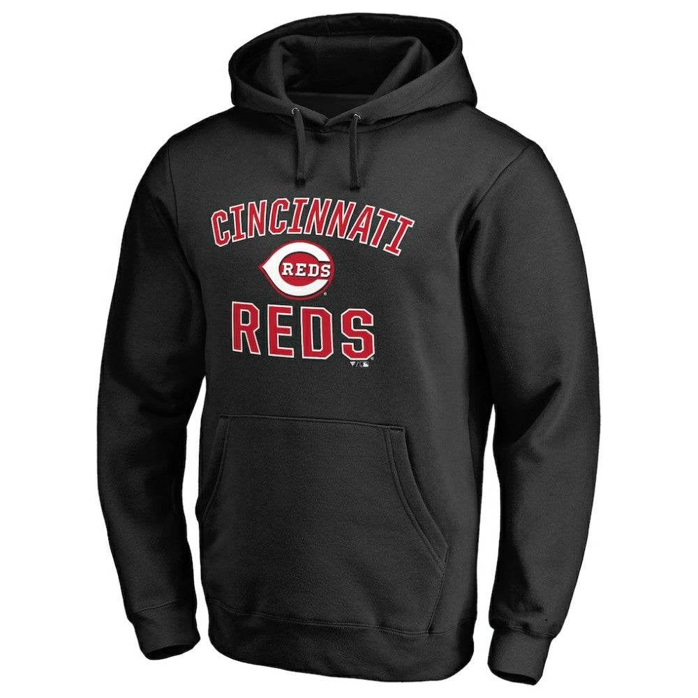 Cincinnati Reds Victory Arch Pullover Hoodie - Black Hoodies