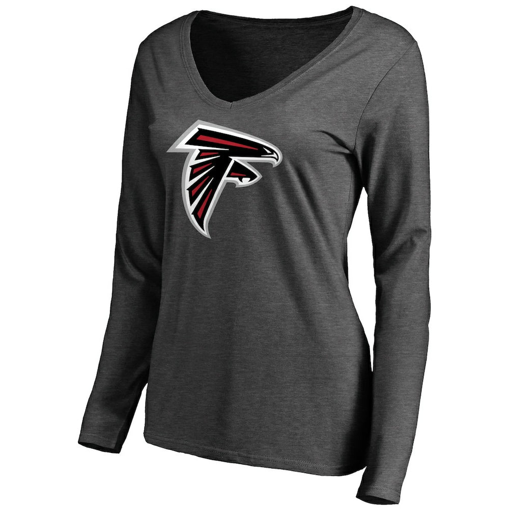 Atlanta Falcons Women's Team Logo Long Sleeve T-Shirt - Heathered Gray T-shirts