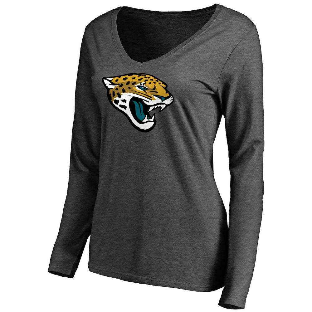 Jacksonville Jaguars Women's Team Logo Long Sleeve T-Shirt - Heathered Gray T-shirts