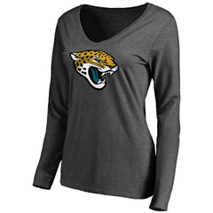 Jacksonville Jaguars Women's Team Logo Long Sleeve T-Shirt - Heathered Gray T-shirts
