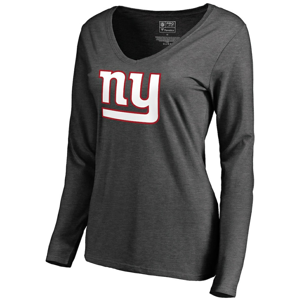 New York Giants Women's Team Logo Long Sleeve T-Shirt - Heathered Gray T-shirts