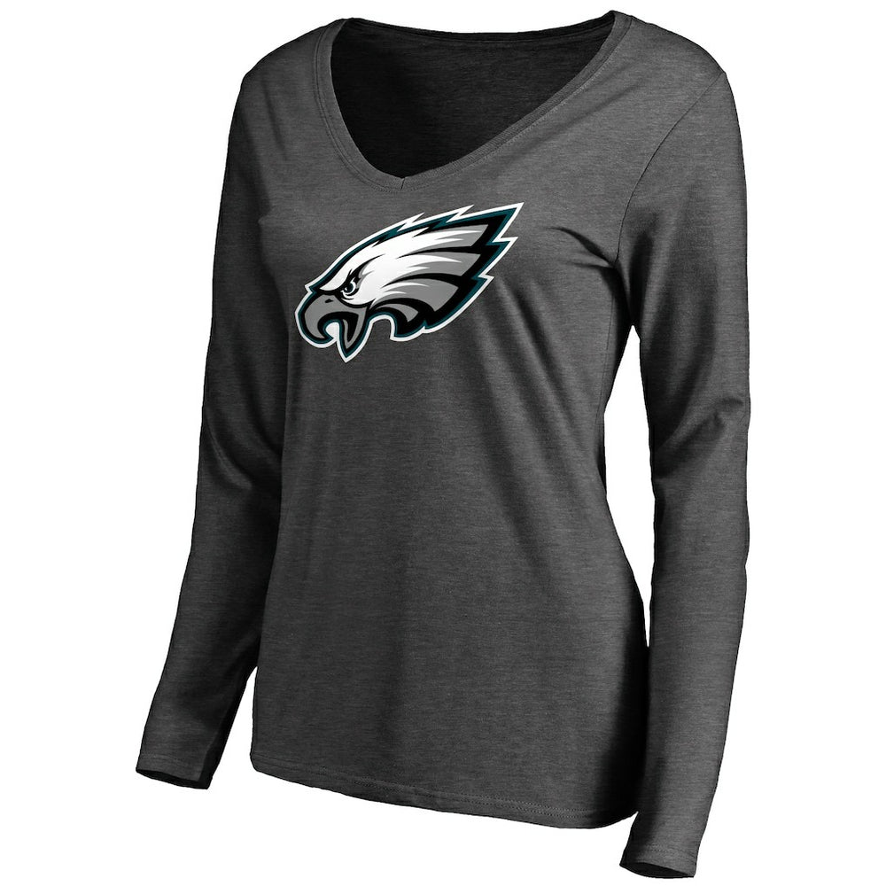 Philadelphia Eagles Women's Team Logo Long Sleeve T-Shirt - Heathered Gray T-shirts