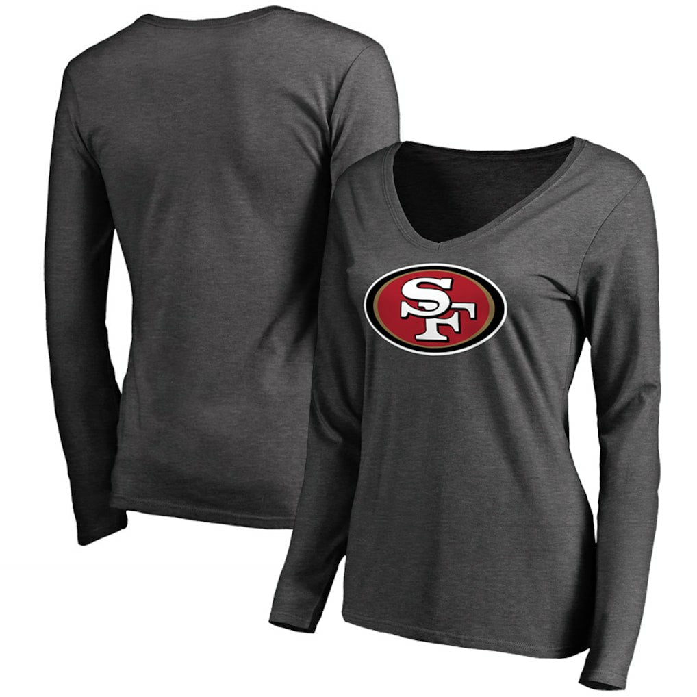 San Francisco 49ers Women's Team Logo Long Sleeve T-Shirt - Heathered Gray T-shirts
