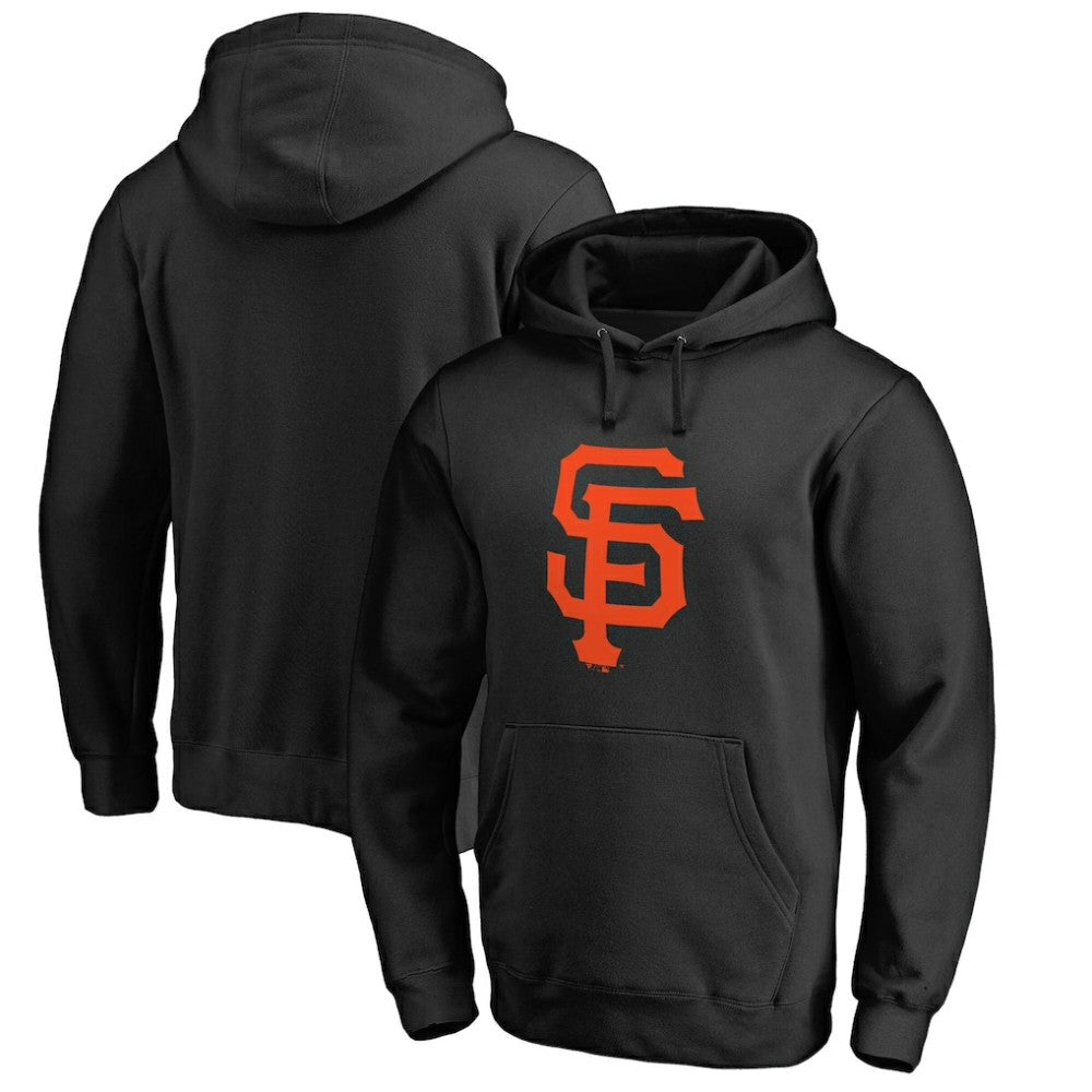 San Francisco Giants Official Logo Fitted Pullover Hoodie - Black Hoodies