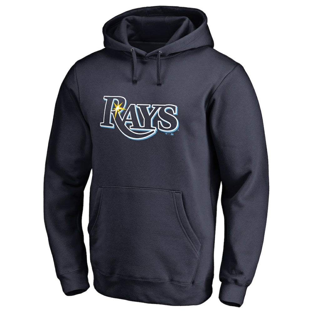 Tampa Bay Rays Official Logo Fitted Pullover Hoodie - Navy Hoodies