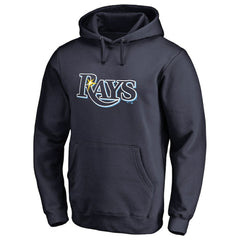 Tampa Bay Rays Official Logo Fitted Pullover Hoodie - Navy Hoodies