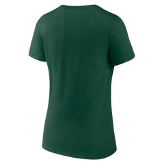 Athletics Women's Team Color Primary Logo V-Neck T-Shirt - Green T-shirts