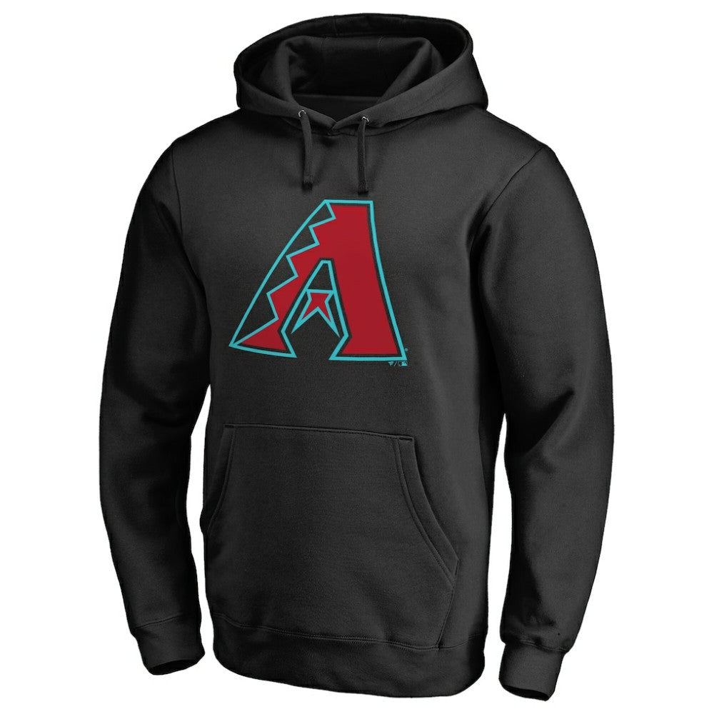 Arizona Diamondbacks Official Logo Fitted Pullover Hoodie - Black Hoodies