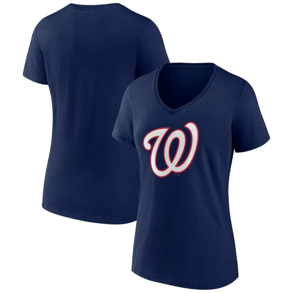 Washington Nationals Women's Secondary Color Primary Logo T-Shirt - Navy T-shirts