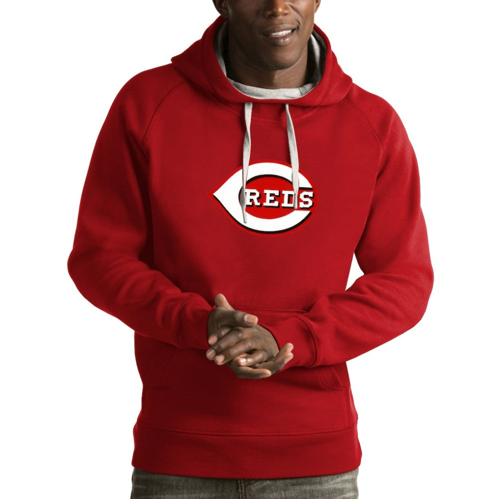Cincinnati Reds Antigua Victory Pullover Hoodie - Red Hoodies