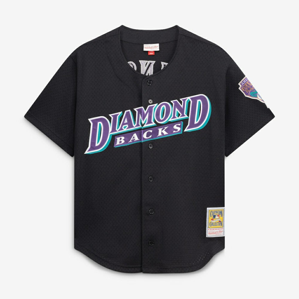 Randy Johnson Arizona Diamondbacks Mitchell & Ness Cooperstown Collection Mesh Batting Practice Button-Up Jersey - Black Jerseys