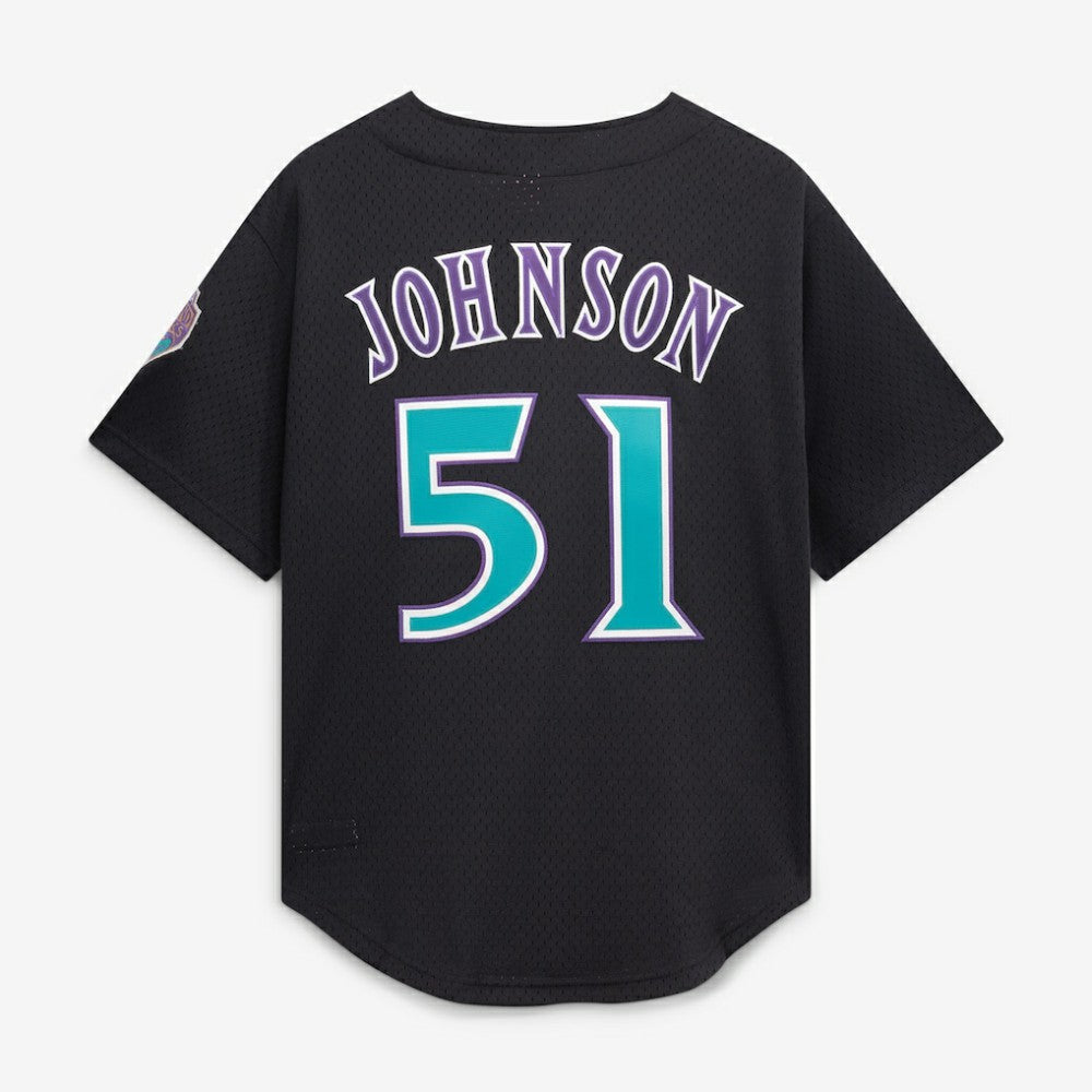 Randy Johnson Arizona Diamondbacks Mitchell & Ness Cooperstown Collection Mesh Batting Practice Button-Up Jersey - Black Jerseys