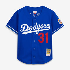 Mike Piazza Los Angeles Dodgers Mitchell & Ness Cooperstown Collection Mesh Batting Practice Button-Up Jersey - Royal Jerseys
