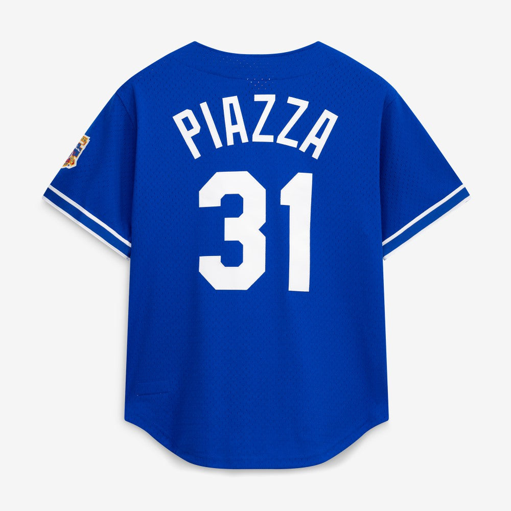 Mike Piazza Los Angeles Dodgers Mitchell & Ness Cooperstown Collection Mesh Batting Practice Button-Up Jersey - Royal Jerseys