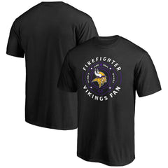 Minnesota Vikings Black Firefighter T-Shirt