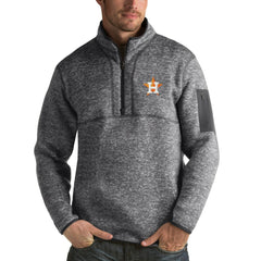 Houston Astros Antigua Fortune Half-Zip Sweater - Heathered Charcoal