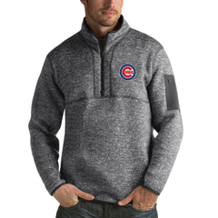 Chicago Cubs Antigua Fortune Half-Zip Sweater - Heathered Charcoal