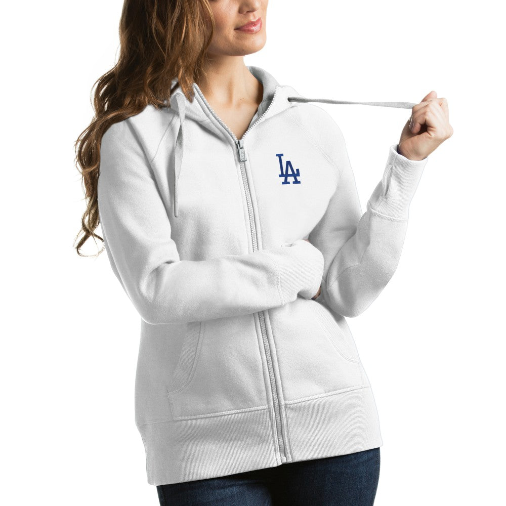 Los Angeles Dodgers Antigua Women's Victory Full-Zip Hoodie - White Hoodies