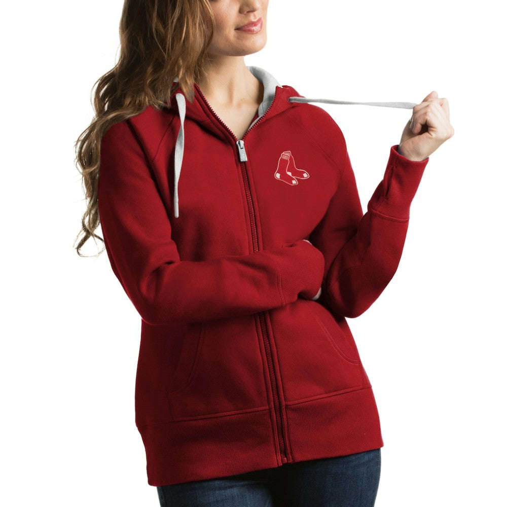 Boston Red Sox Antigua Women's Victory Full-Zip Hoodie - Red Hoodies