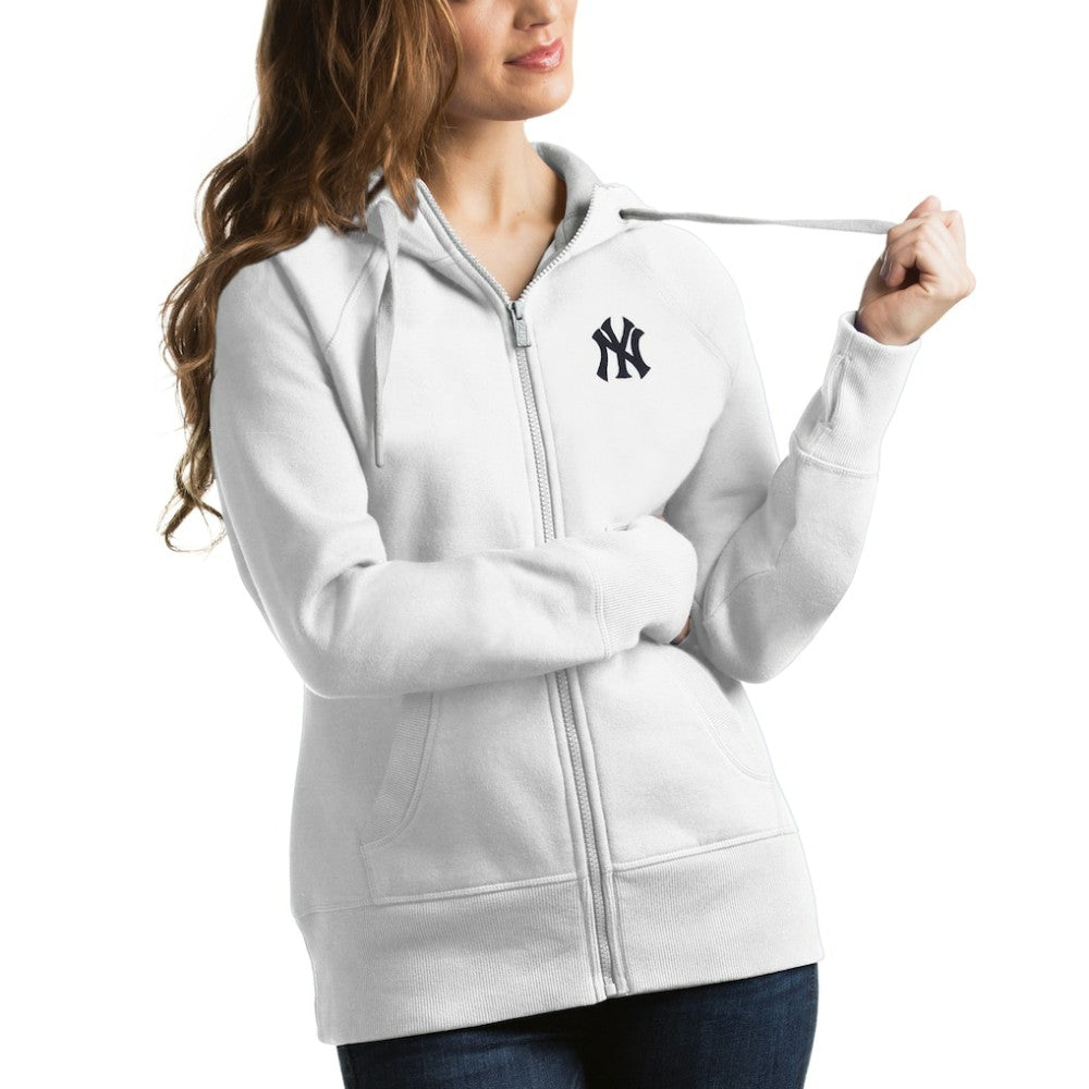 New York Yankees Antigua Women's Victory Full-Zip Hoodie - White Hoodies