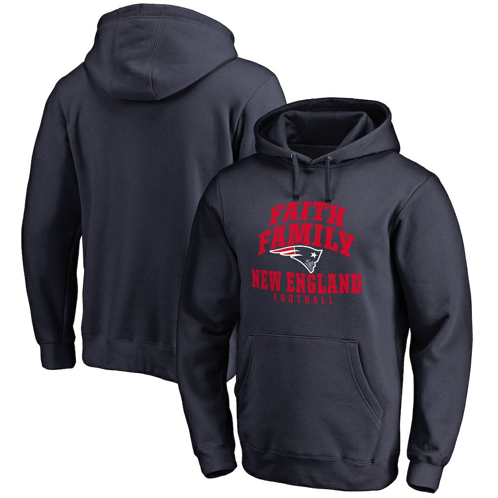 New England Patriots Faith Family Pullover Hoodie - Navy Hoodies