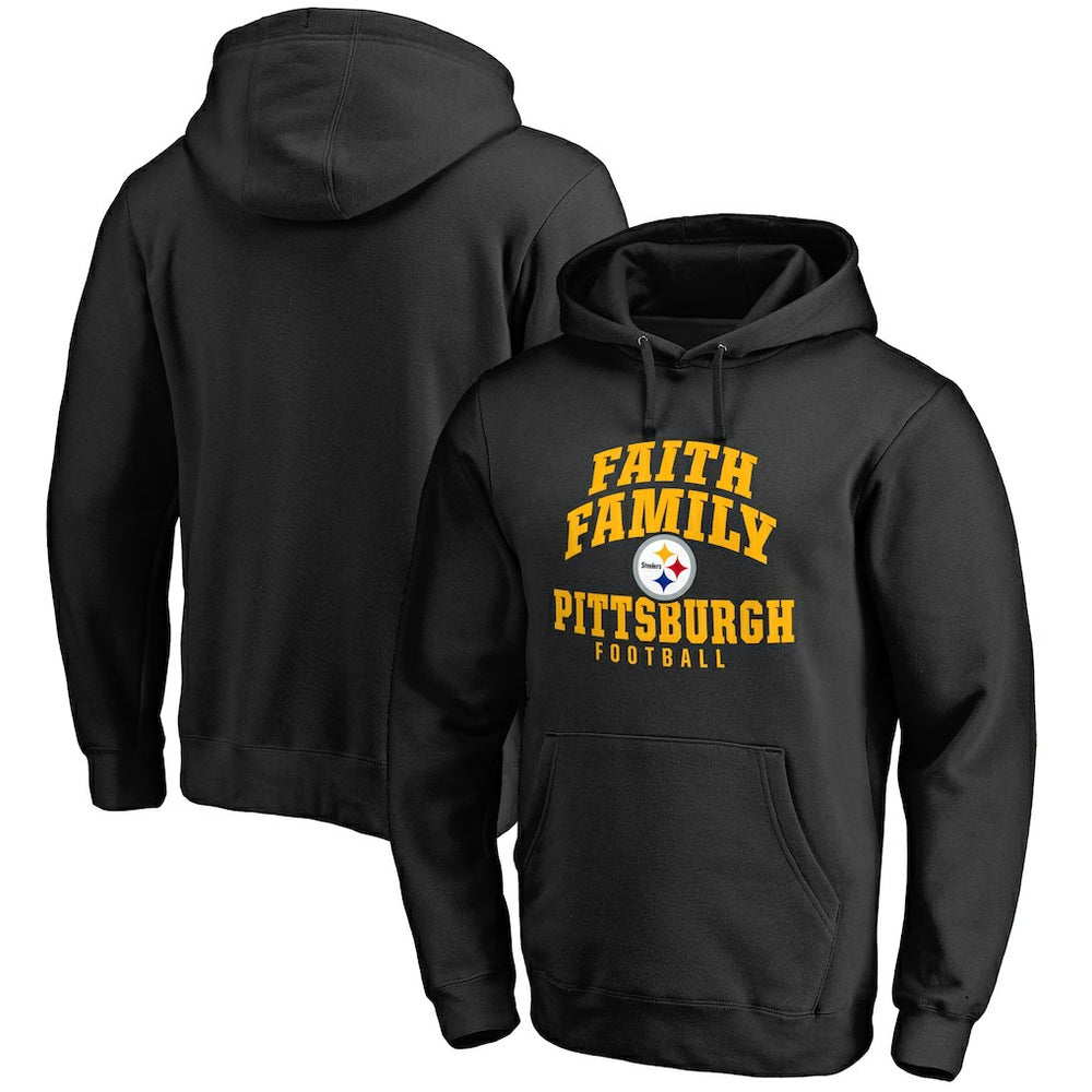 Pittsburgh Steelers Faith Family Pullover Hoodie - Black Hoodies