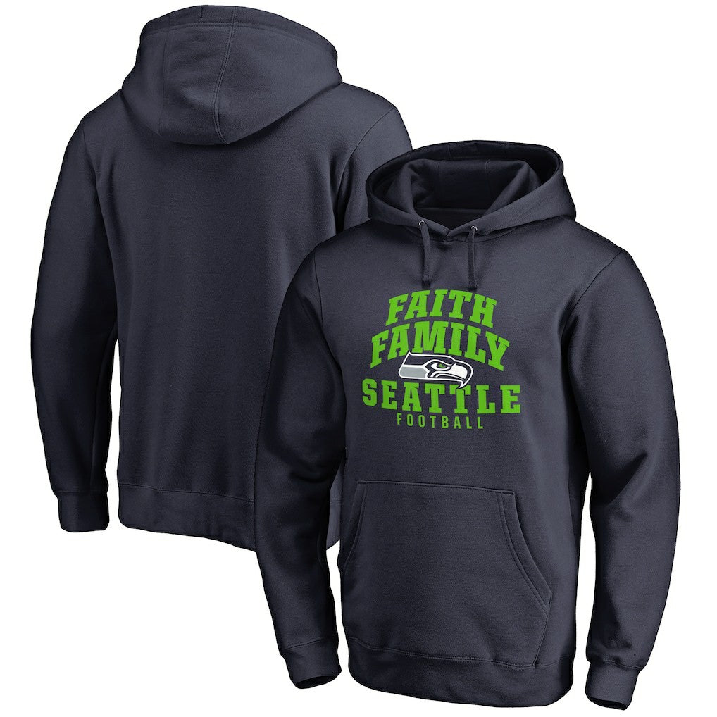 Seattle Seahawks Faith Family Pullover Hoodie - Navy Hoodies