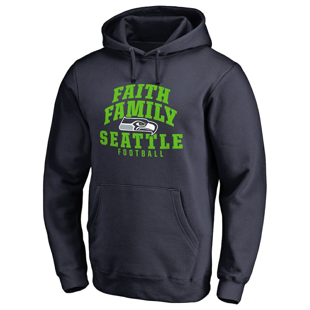 Seattle Seahawks Faith Family Pullover Hoodie - Navy Hoodies