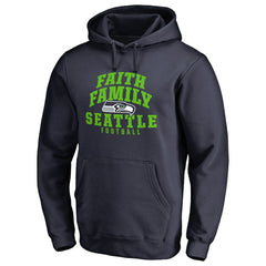 Seattle Seahawks Faith Family Pullover Hoodie - Navy Hoodies