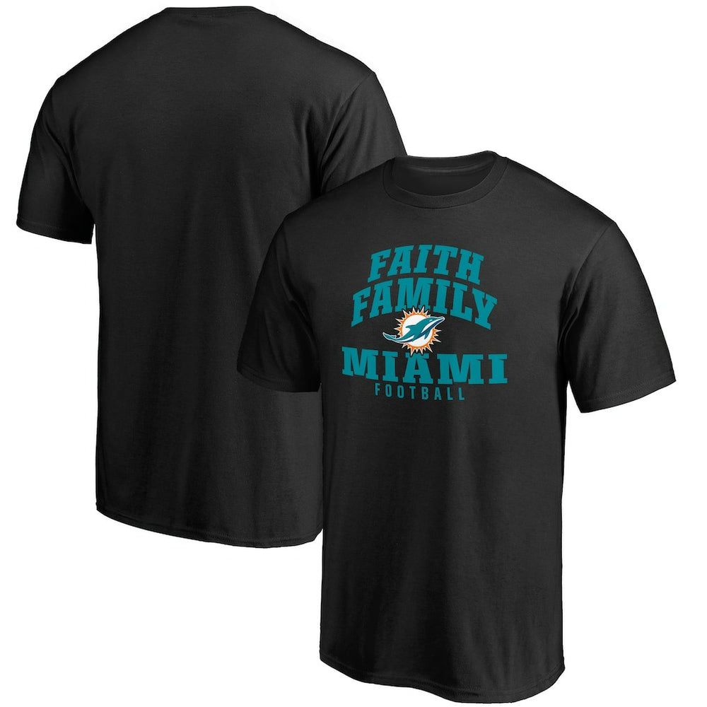Miami Dolphins Faith Family T-Shirt - Black T-shirts