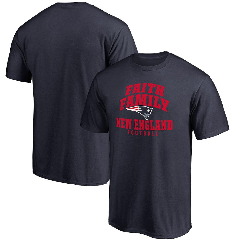 New England Patriots Faith Family T-Shirt - Navy T-shirts