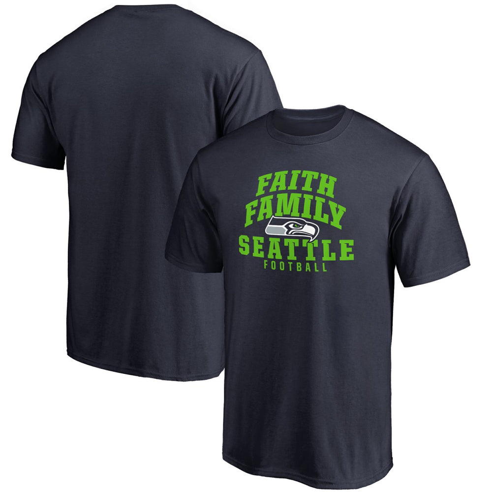 Seattle Seahawks Faith Family T-Shirt - Navy T-shirts