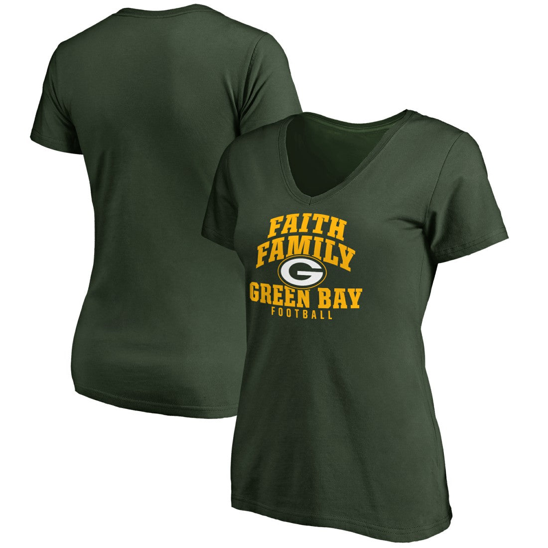 Green Bay Packers Women's Faith Family T-Shirt - Green T-shirts