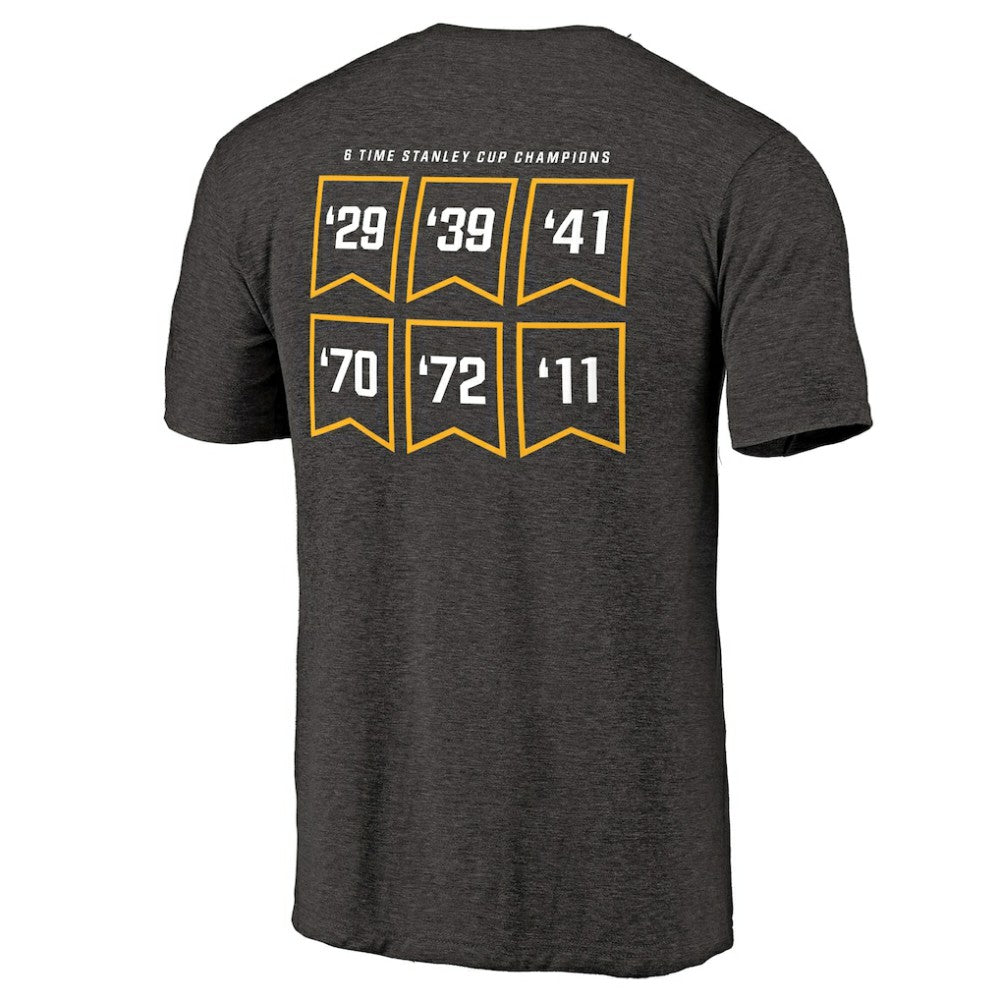 Boston Bruins Raise the Banner Tri-Blend T-Shirt - Heathered Black | US 2561173